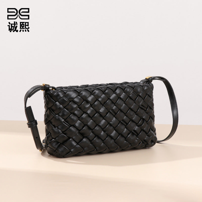 高级感小方包bags洋气单肩小包时尚百搭手机包简约编织精致斜挎包