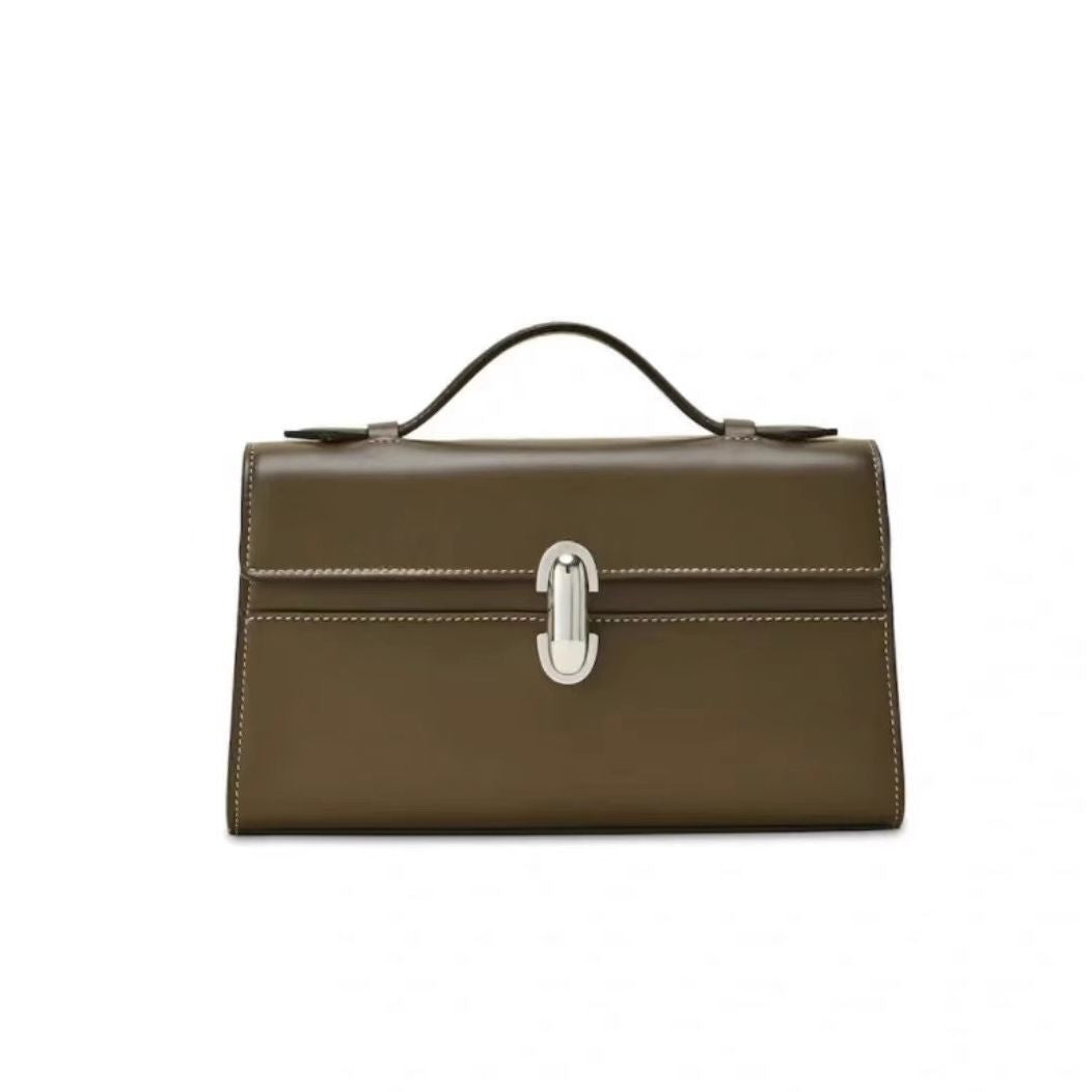 高品质savette手提包牛皮手拎小方包单肩斜挎包感手拿包一件代发