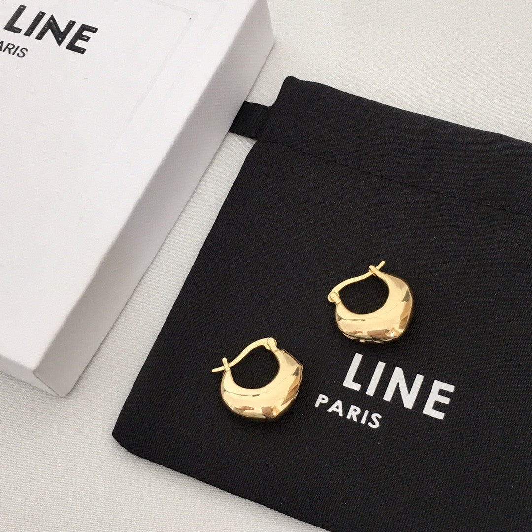 赛林家22新款几何形耳环女高级感气质cell 风光身镀金耳扣