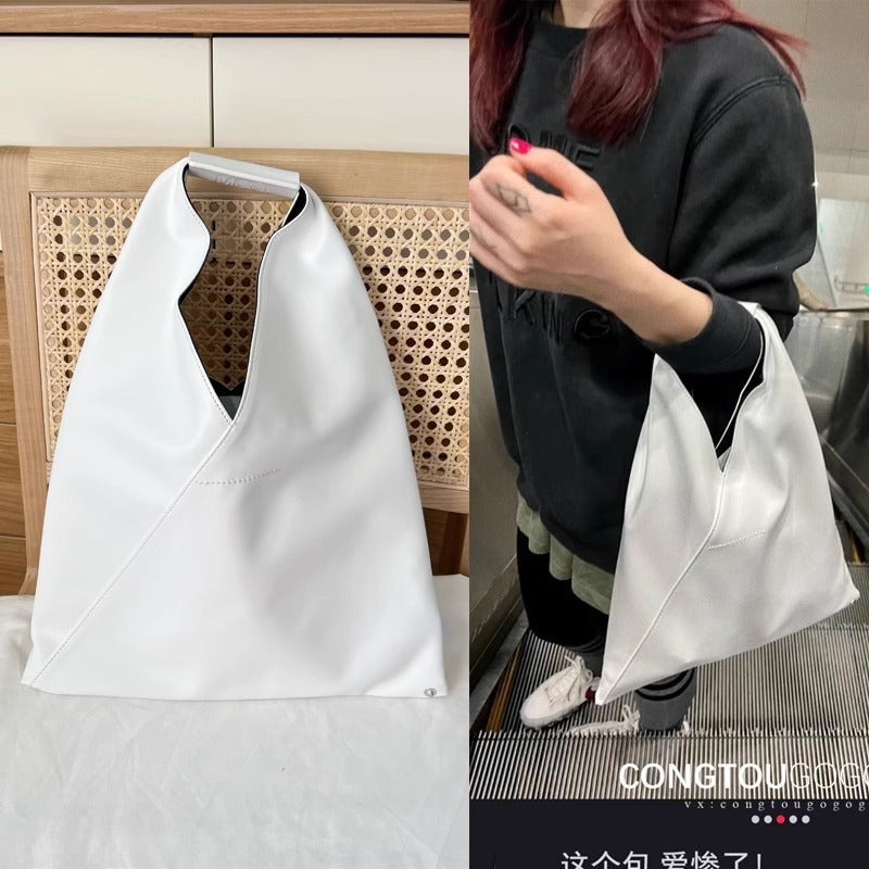 MM马吉啦三角包慵懒风女大容量通勤托特包ins潮流饺子包购物袋6