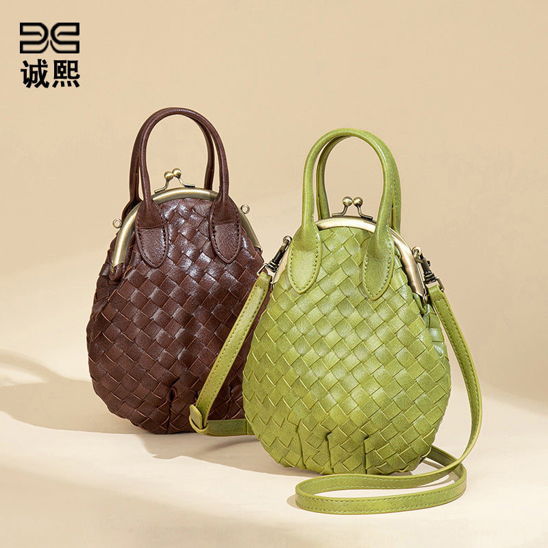 小众新款热卖夹子包手工编织女包时尚手拎贝壳包包休闲单肩斜跨包