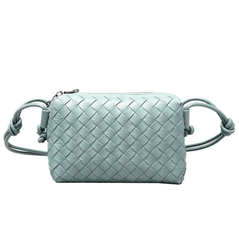 夏季新款马卡龙小巧手工编织批发女包简约纯色时尚百搭斜挎小方包