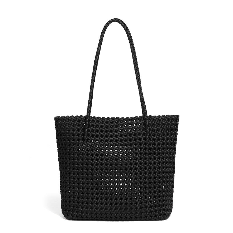 厂家新款镂空手提子母包风车结菜篮编织包原宿风文艺女单肩腋下包