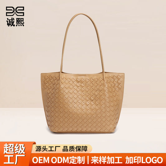潮流定制单肩腋下包手工编织女包欧美大容量手提包复古子母托特包