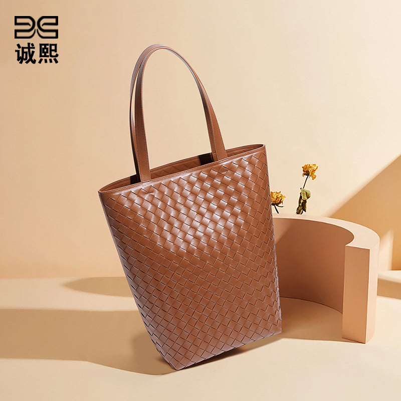 欧美潮流定制手工编织包包复古单肩托特包大容量手提包百搭子母包