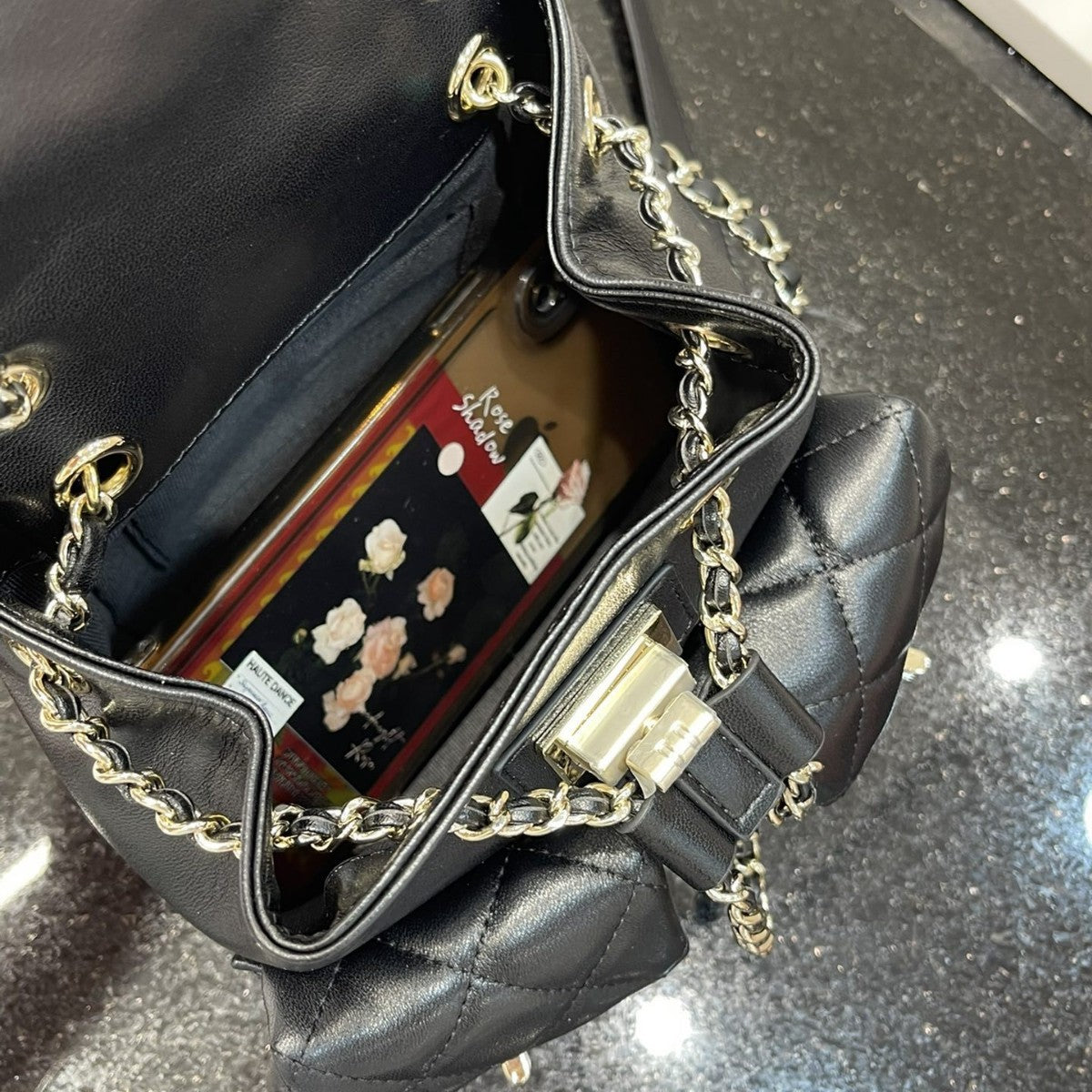 韩版时尚高级感双肩包女2025新款小香风菱格链条包小众双肩背包