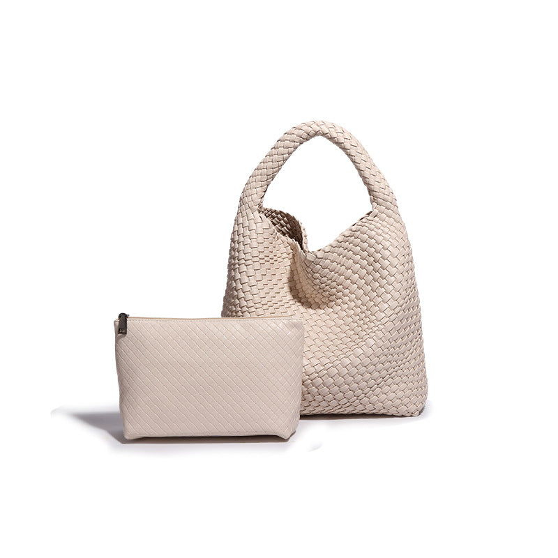 韩版女跨境单肩托特包通勤百搭腋下包大容量手拎包撞色时尚子母包