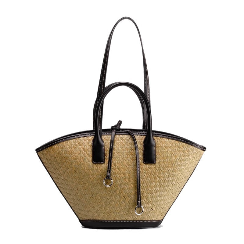2024夏新款泰国手工草编包拉菲草度假手提包包单肩托特包女大容量