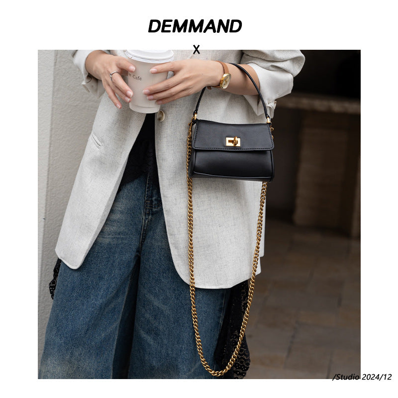 头层牛皮凯莉腋下包真皮托特包软皮手提包链条法棍包时尚斜挎包女