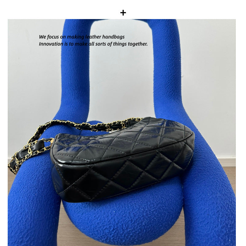 2023新款超火网红腋下包菱格单肩小包包女质感时尚流行百搭手提包