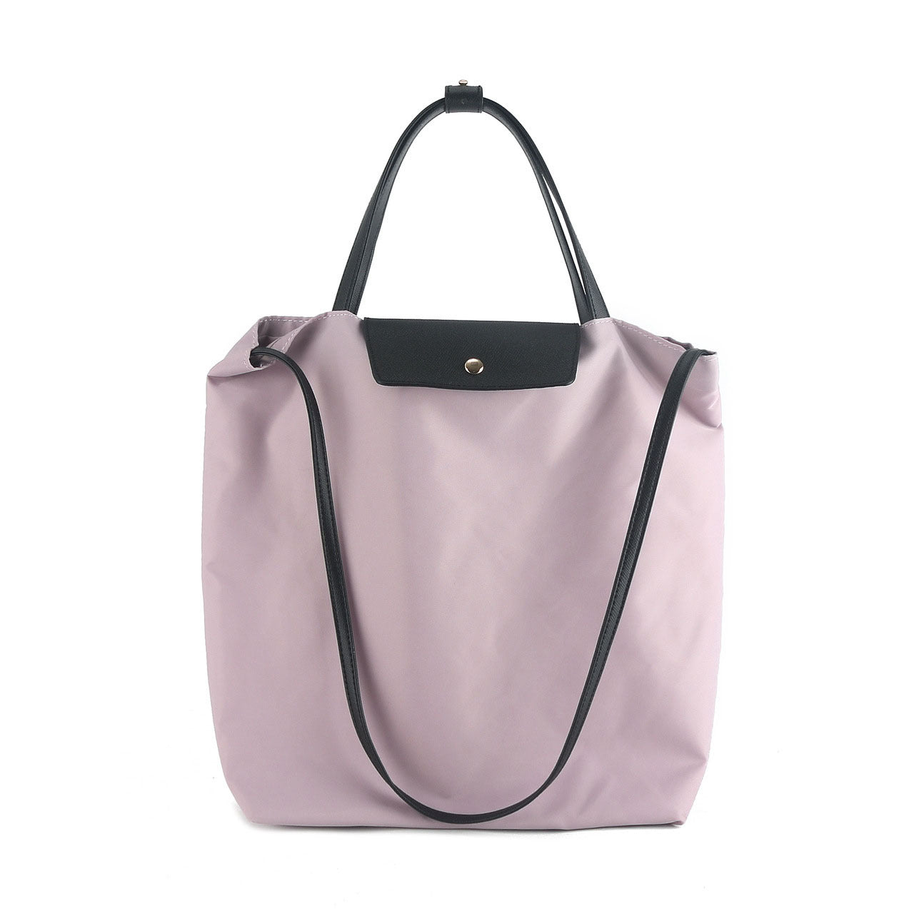 韩版简约大容量尼龙配真皮托特包手提包高级洋气百搭单肩斜跨包女