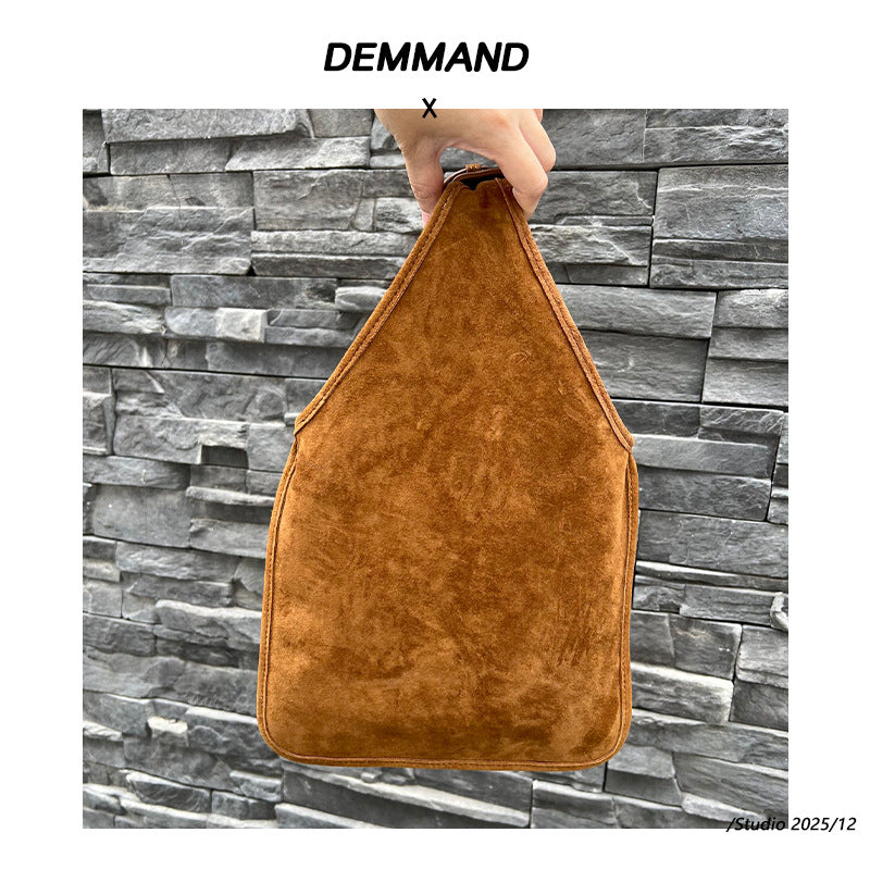 包包女2025新品网红撞色牛皮小众设计流苏手拎包简约时尚手提包潮