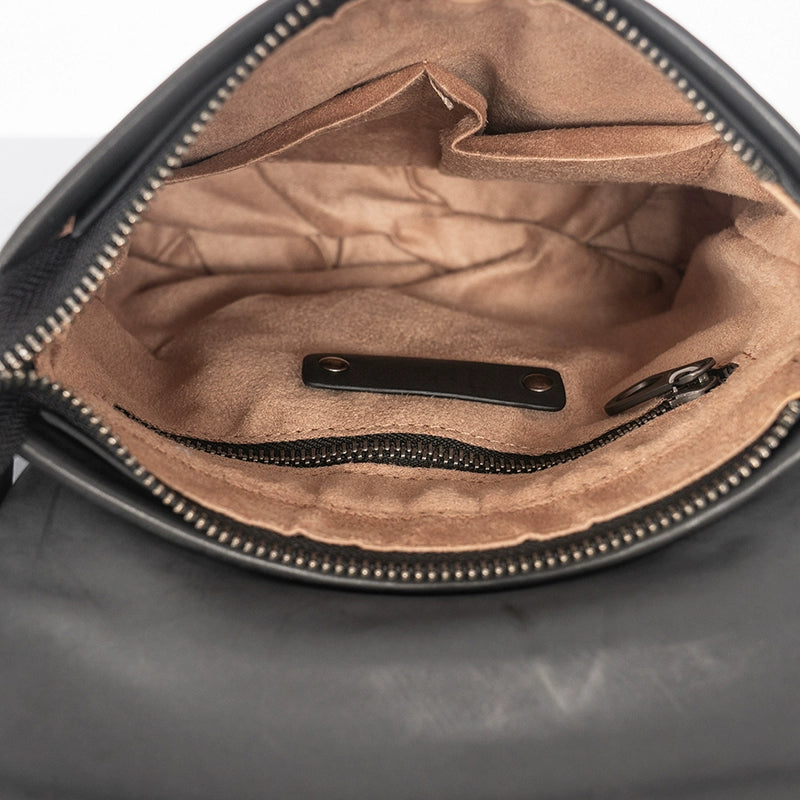 X&BV男士单肩包真皮休闲商务竖款翻盖编织小背包男包斜跨包潮牌包