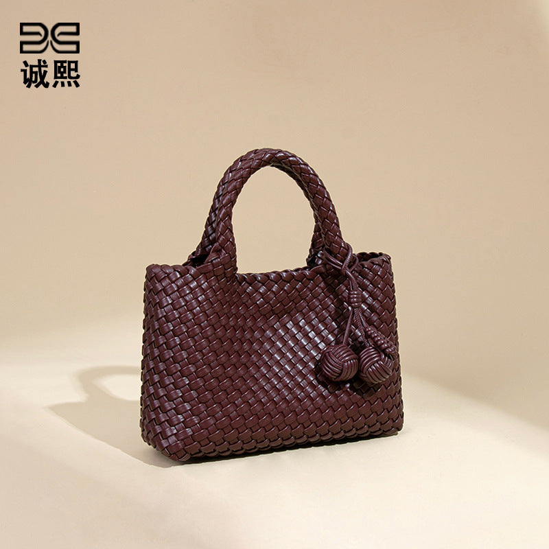 广州工厂定制手提编织女包个性潮流菜篮子母包休闲百搭单肩斜跨包