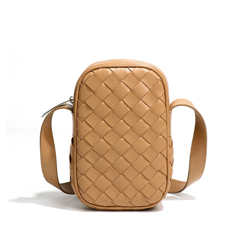 厂家直销夏季新款竖款手机包2025编织单肩包迷你小包多功能斜挎包