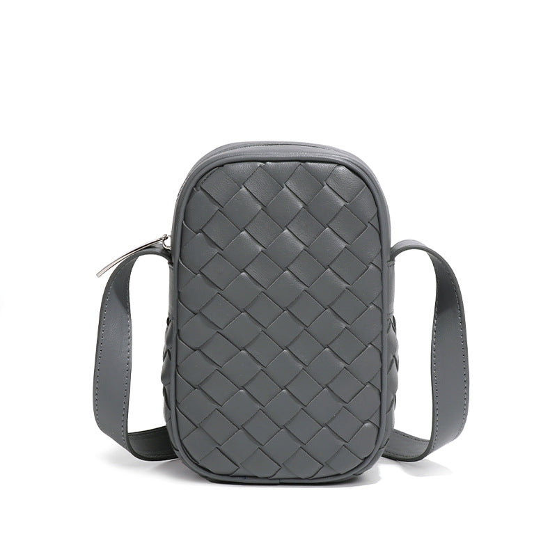 厂家直销夏季新款竖款手机包2025编织单肩包迷你小包多功能斜挎包