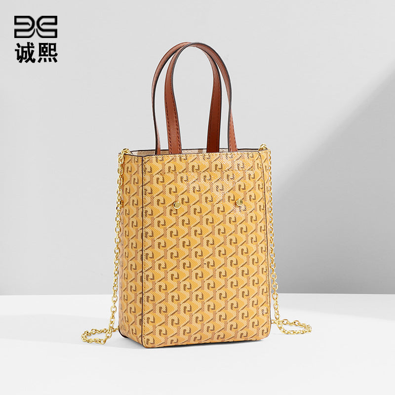 时尚简约轻奢女士手提单肩斜挎包质感潮休闲狗牙女款大容量托特包