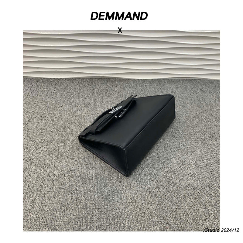 腋下凯莉包手掌纹真皮女包2024新款欧美时尚高级感单肩斜挎法棍包