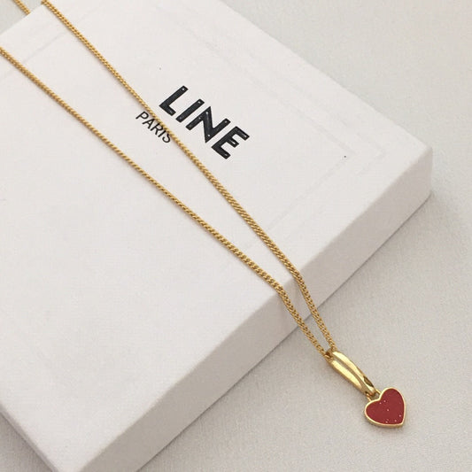 赛林22新款红心项链女个性气质甜美CEL风心形锁骨链爱心吊坠颈链