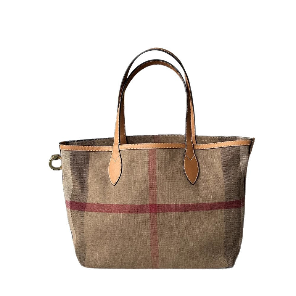 黄麻大托特tote购物袋ins风简约通勤办公电脑妈咪包大容量腋下包