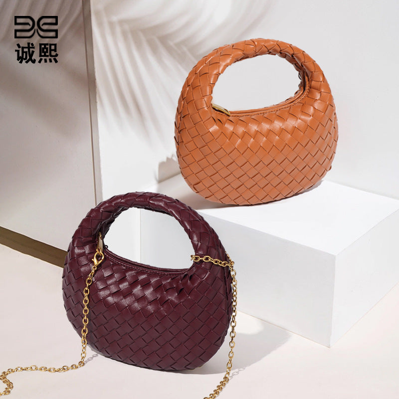 夏季流行迷你可爱饺子包定制马卡龙编织小包斜挎时尚百搭单肩女包