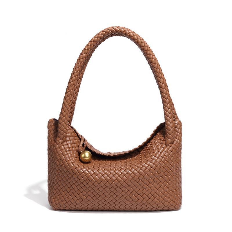 跨境时尚爆款手工编织包包女小众设计单肩腋下包高级感复古饭盒包