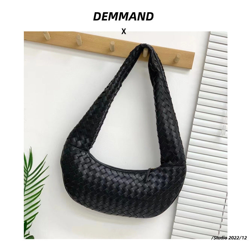 新款编织真皮羊皮和尚包化缘包托特包单肩手提女包大容量购物袋