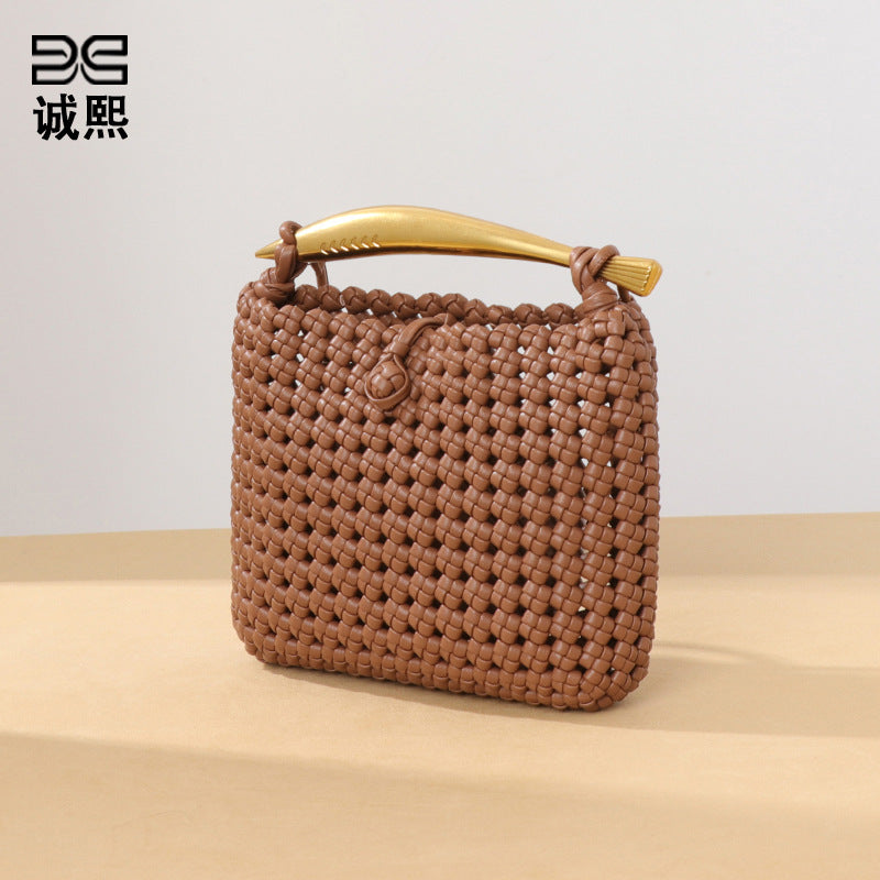 小众风车结沙丁鱼手拎女包时尚百搭手工编织包个性潮流单肩斜挎包