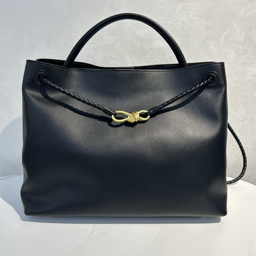 包包女2025新款质感真皮大容量托特包女斜跨通勤蝴蝶结单肩手提包