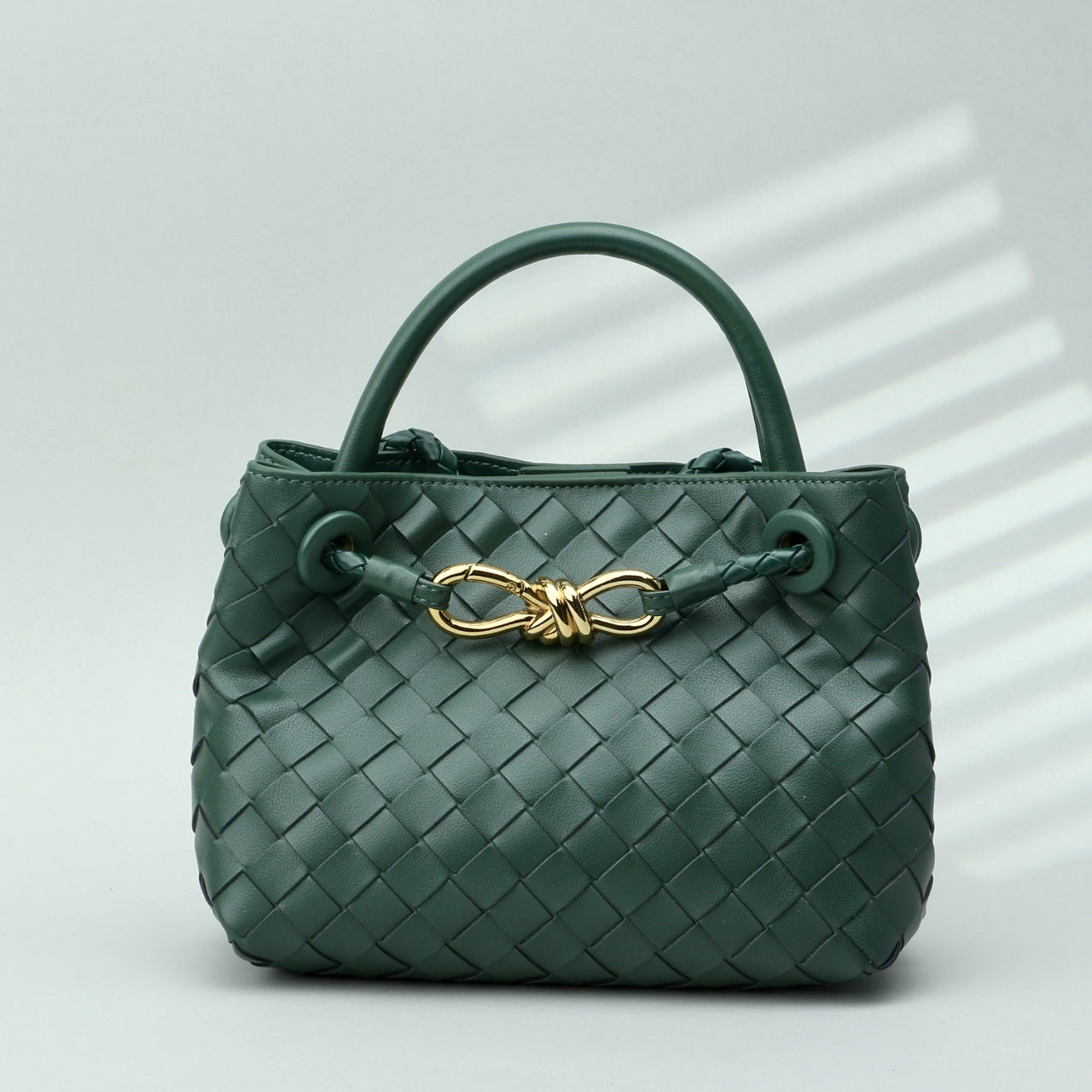 真皮手拎包外贸高级编织包跨境时尚羊皮手提包大容量单肩斜跨包女