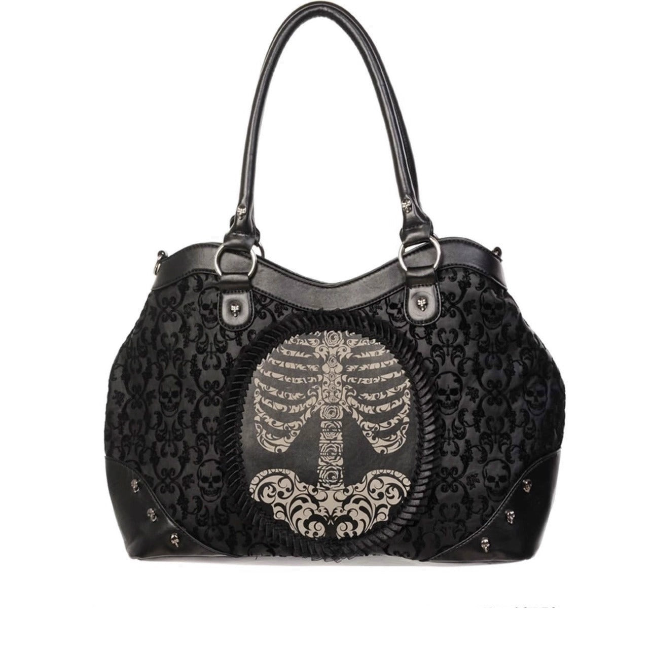 欧美跨境Banned暗黑哥特朋克机车包猫咪五芒星托特包大容量单肩包