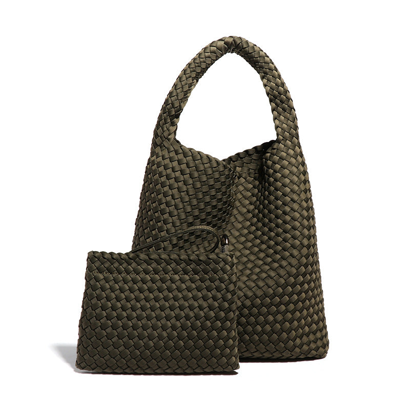 2025年流行手工编织包手提托特单肩腋下女包时尚复古潮流休闲质感