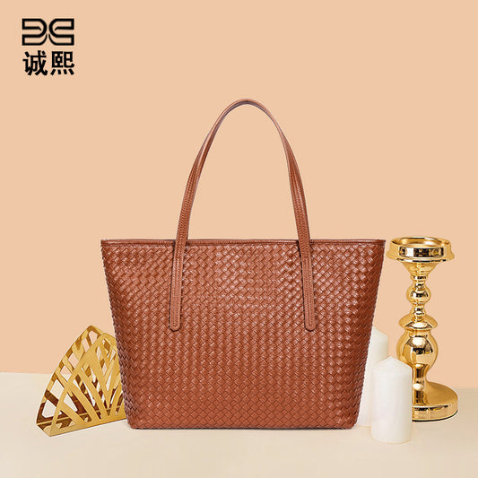 跨境大容量复古单肩手提包时尚百搭手工编织包包夏季腋下托特包女