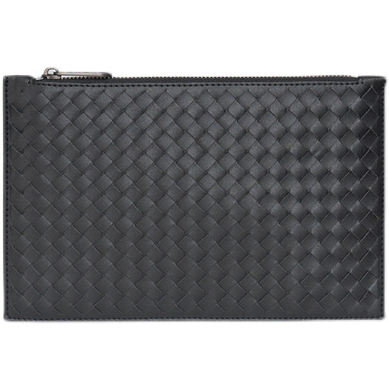 X&BV男手拿包真皮2020新款编织男包信封包商务休闲手抓包男手包男