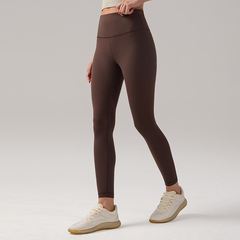 磨毛lulu瑜伽裤女裸感高腰提臀健身裤吸湿透气24"弹力运动紧身裤