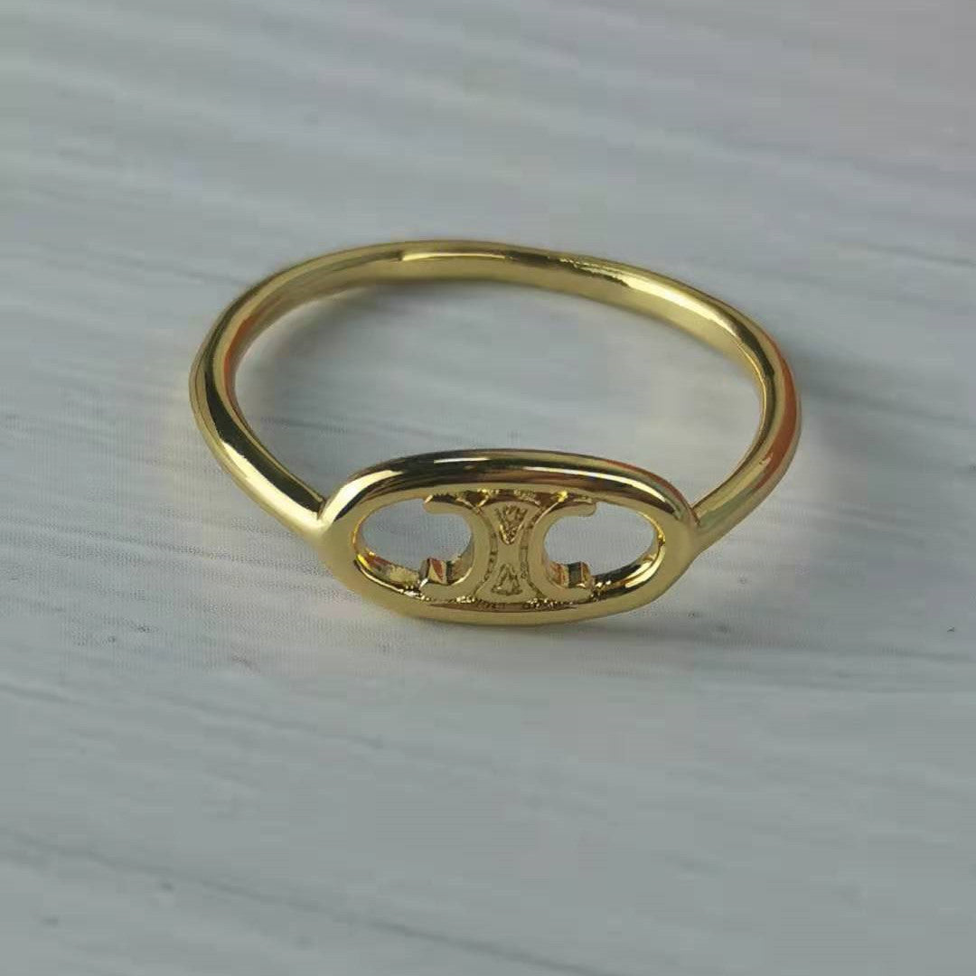 赛家新款耳钉手链项链复古凯旋门简约百搭冷淡风耳饰双层耳环手链