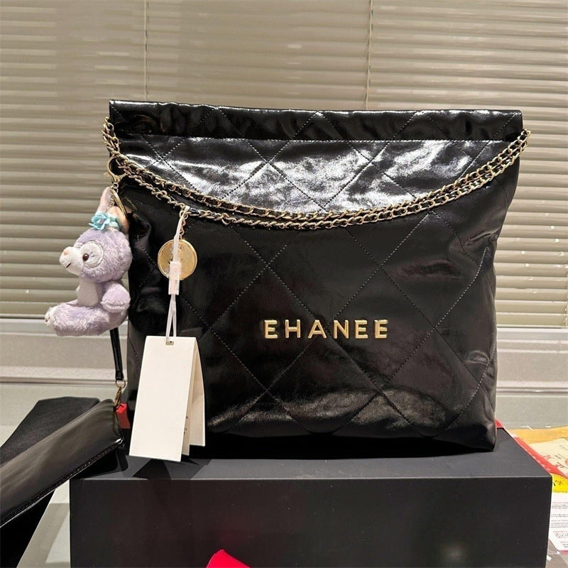 小香风菱格链条包包女2024新款春mini垃圾袋包通勤斜挎迷你托特包