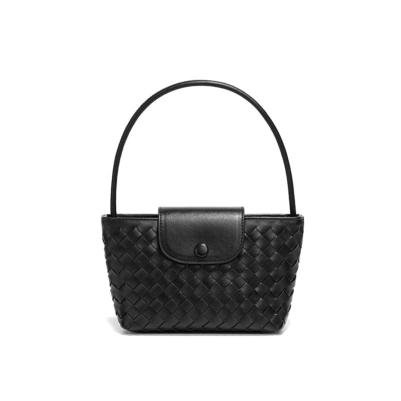 广州工厂批发包包女马卡龙可爱时尚编织手拎腋下包翻盖单肩斜挎包