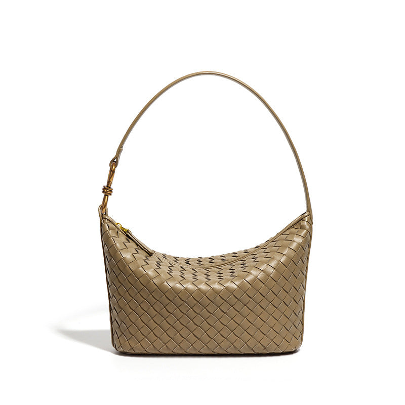 小众手工编织包包时尚单肩斜挎包休闲女简约手提饭盒包潮流腋下包