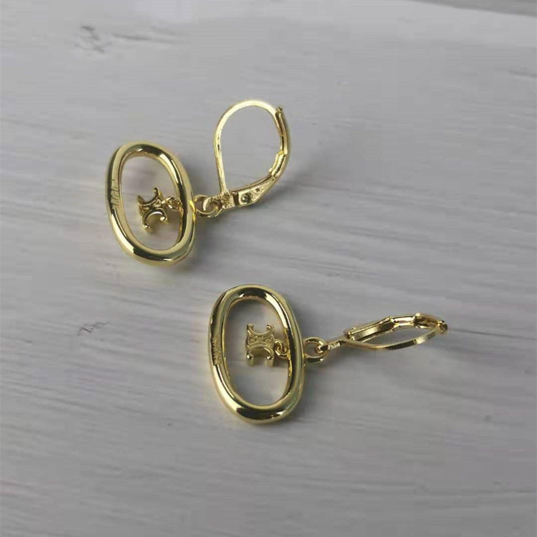 赛家2021新款凯旋门耳环雕刻镂空图案简约Celi风镂空凯旋门耳钩