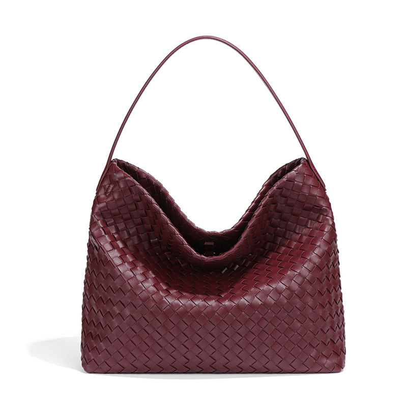 跨级高级感潮流大容量托特女包时尚手工编织包通勤质感单肩斜跨包