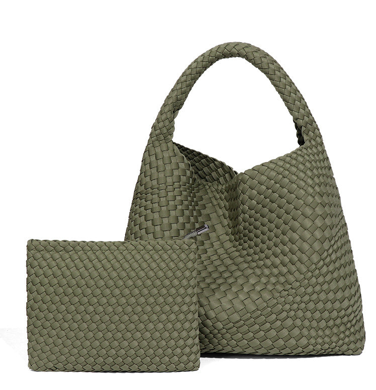 2025年流行手工编织包手提托特单肩腋下女包时尚复古潮流休闲质感