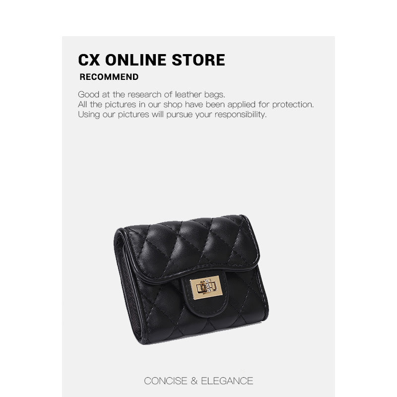 包包女2025新款零钱包包时尚多卡位卡包小香风菱格钱包 一件代发