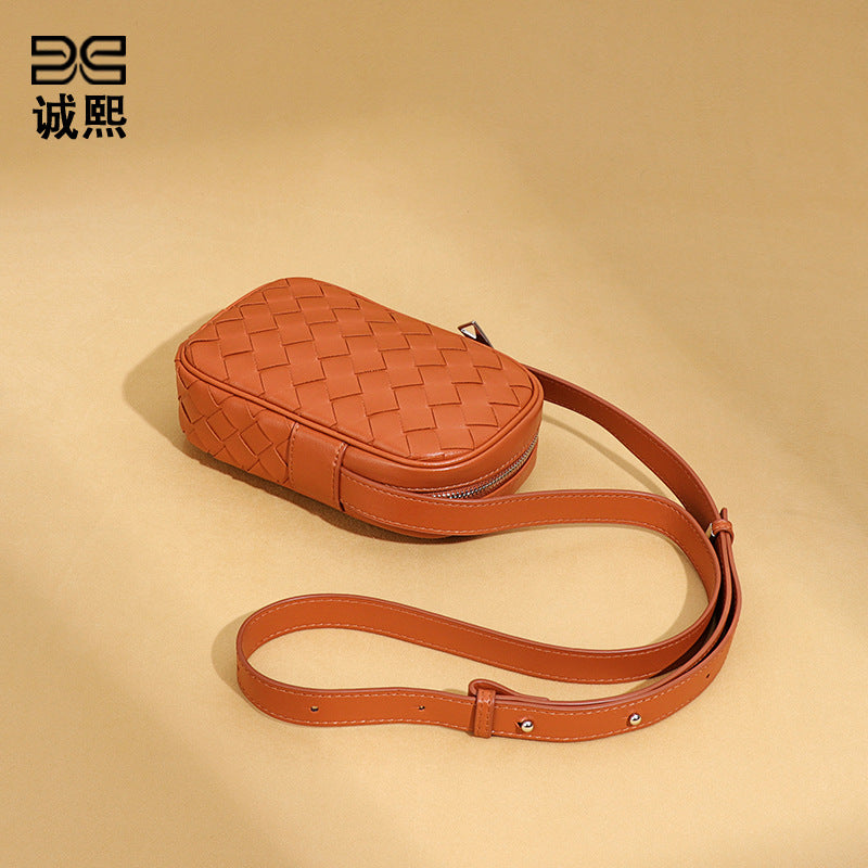 厂家直销夏季新款竖款手机包2025编织单肩包迷你小包多功能斜挎包