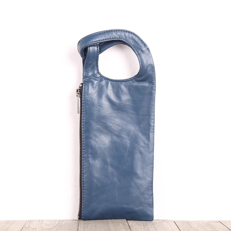 手工真皮横款钱包 植鞣头层牛皮手拎手拿包小手包男女款一件代发