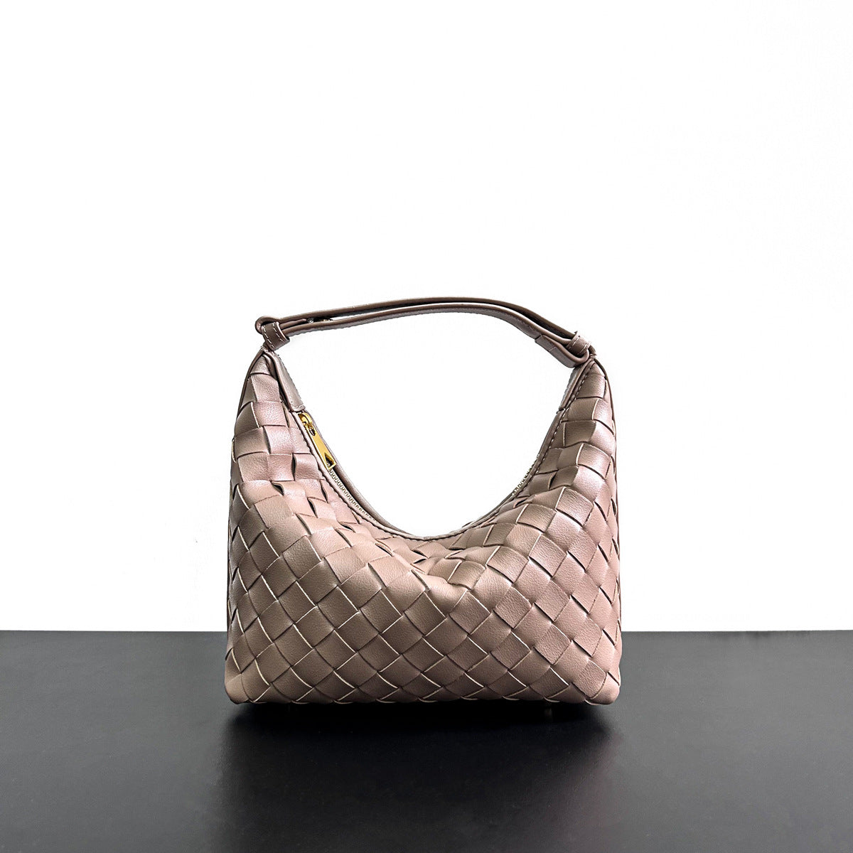 小众设计真皮编织包饭盒小包2023新款手提斜挎包高级感单肩腋下包