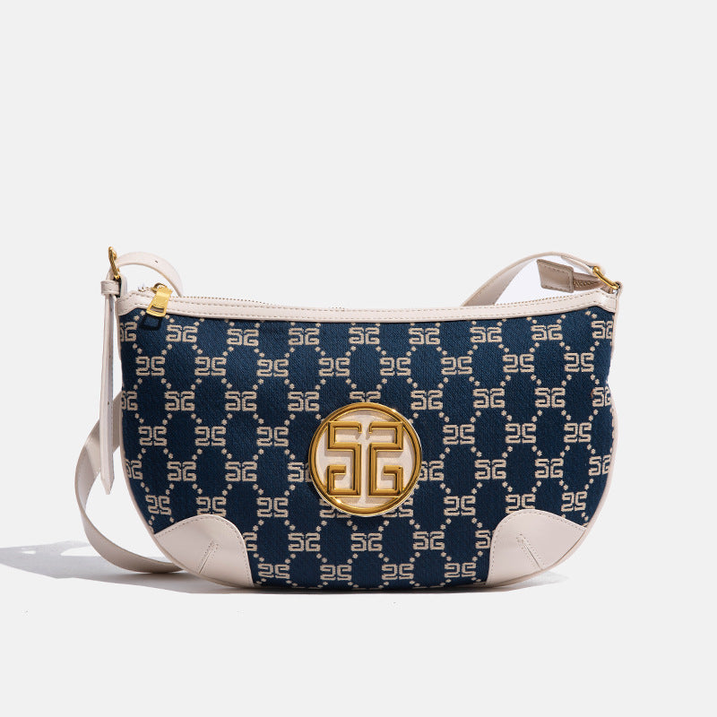 跨境外贸高级感批发女包休闲单肩斜挎大容量半月包时尚小众腋下包