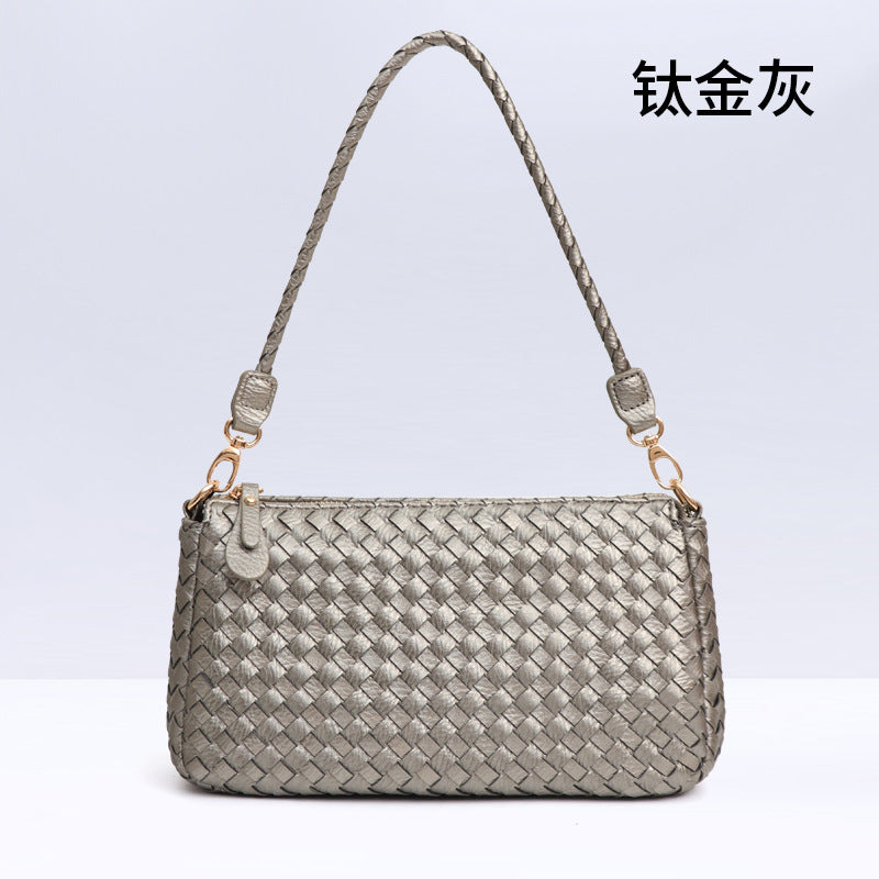 女包2024新款手工编织斜挎单肩包简约时尚腋下包手提包包一件代发