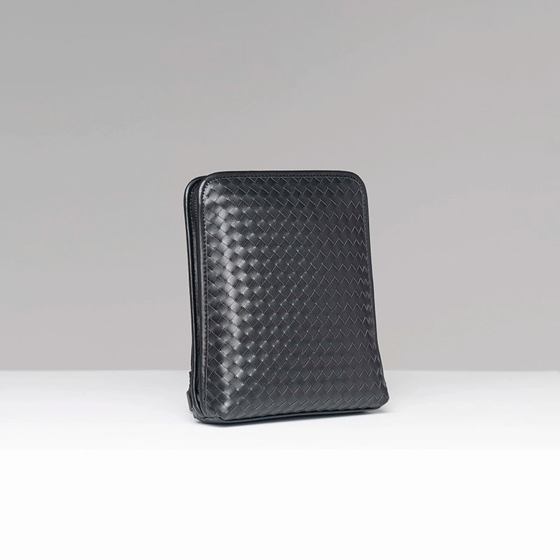 x&bv男包真皮背包单肩包斜挎包男士休闲牛皮编织竖款时尚小平板包