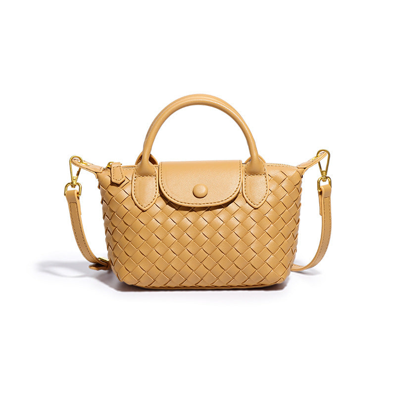 新款手工编织包包时尚饺子手提包高级感龙襄包质感潮流单肩斜挎包